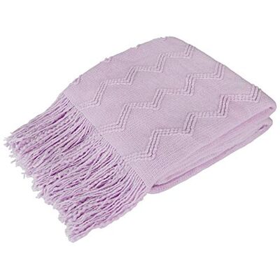 PAVILIA Ljuslila stickad filt soffa, mjuk stickad boho bondgård heminredning vävt överkast, mysig dekorativ afghansk sängsoffa, utomhus sommar höst present lätt, lila lavendel lila, 50 x 60 PAVILIA Ljuslila stickad filt soffa, mjuk stickad boho bondgård heminredning vävt överkast, mysig dekorativ afghansk sängsoffa, utomhus sommar höst present lätt, lila lavendel lila, 50 x 60