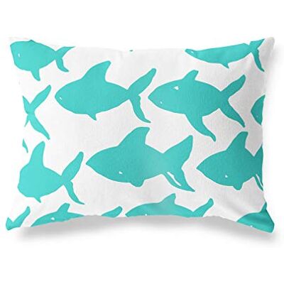 Bonamaison dekorativt kuddöverdrag turkos och vit, prydnadskuddöverdrag, heminredning örngott för vardagsrum, soffa, sovrum, storlek: 35 x 50 cm designad och tillverkad i Turkiet Bonamaison dekorativt kuddöverdrag turkos och vit, prydnadskuddöverdrag, heminredning örngott för vardagsrum, soffa, sovrum, storlek: 35 x 50 cm designad och tillverkad i Turkiet