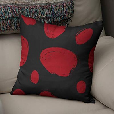 Bonamaison dekorativt kuddöverdrag röd svart prydnadskudde överdrag, heminredning örngott för vardagsrum, soffa, sovrum, storlek: 50 x 50 cm – designad och tillverkad i Turkiet Bonamaison dekorativt kuddöverdrag röd svart prydnadskudde överdrag, heminredning örngott för vardagsrum, soffa, sovrum, storlek: 50 x 50 cm – designad och tillverkad i Turkiet
