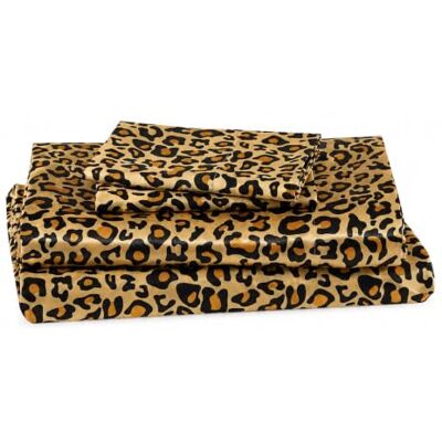 Beatrice Home Fashions Elite Home Products, Inc. Lyxigt massivt lakanset i satin, leopard, 4 delar, drottning Beatrice Home Fashions Elite Home Products, Inc. Lyxigt massivt lakanset i satin, leopard, 4 delar, drottning