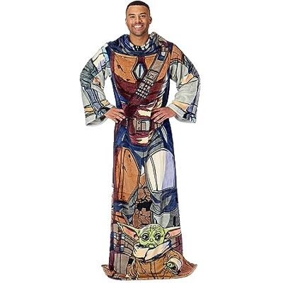Northwest Star Wars: The Mandalorian Comfy Mando Vuxen Silk Touch Bekväm filt med ärmar, 122 cm x 180 cm Northwest Star Wars: The Mandalorian Comfy Mando Vuxen Silk Touch Bekväm filt med ärmar, 122 cm x 180 cm
