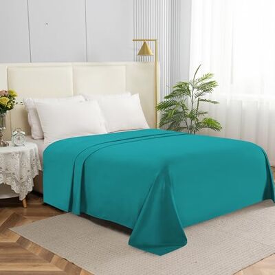 Elegant Comfort Elegant komfort sängkläder platt lakan, rynkor, fläck- och blekningsbeständig 100% allergivänlig Modern Full Turkos Elegant Comfort Elegant komfort sängkläder platt lakan, rynkor, fläck- och blekningsbeständig 100% allergivänlig Modern Full Turkos