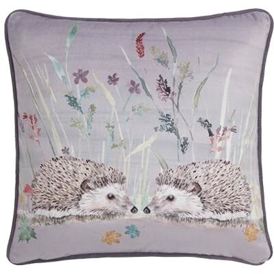DREAMS AND DRAPES Drömmar och draperier – grå igelkottskudde (43 x 43 cm) – fyllning ingår – rörledad kant – vändbar design – grå flanell/rutig kudde – skogsblommig kudde med skydd ingår) DREAMS AND DRAPES Drömmar och draperier – grå igelkottskudde (43 x 43 cm) – fyllning ingår – rörledad kant – vändbar design – grå flanell/rutig kudde – skogsblommig kudde med skydd ingår)