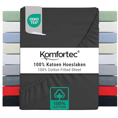 Komfortec Jersey spännlakan 180 x 200 cm, 100% bomull, antracit Komfortec Jersey spännlakan 180 x 200 cm, 100% bomull, antracit