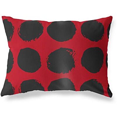 Bonamaison dekorativt kuddöverdrag, röd svart prydnadskuddöverdrag, heminredning örngott för vardagsrum, soffa, sovrum, storlek: 45 x 60 cm – designad och tillverkad i Turkiet Bonamaison dekorativt kuddöverdrag, röd svart prydnadskuddöverdrag, heminredning örngott för vardagsrum, soffa, sovrum, storlek: 45 x 60 cm – designad och tillverkad i Turkiet