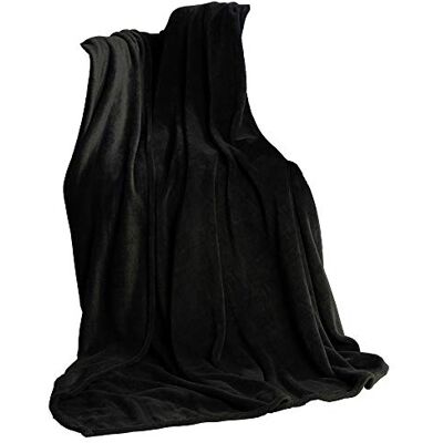 CelinaTex fluffig gosig filt, 150 x 200 cm, svart filt, soffa, levande filt, mjuk, mikrofiber, fleece, OEKO-TEX TV-filt CelinaTex fluffig gosig filt, 150 x 200 cm, svart filt, soffa, levande filt, mjuk, mikrofiber, fleece, OEKO-TEX TV-filt