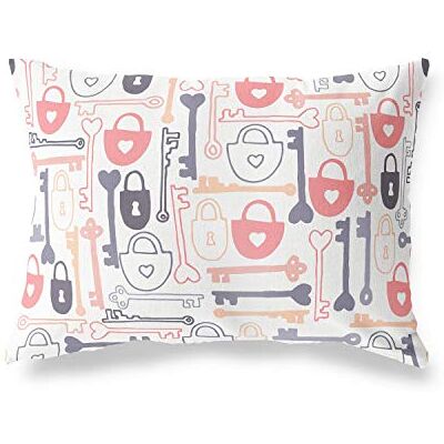 Bonamaison dekorativt kuddöverdrag, slumpmässigt mönster prydnadskuddöverdrag, heminredning örngott för vardagsrum, soffa, sovrum, storlek: 45 x 60 cm – designad och tillverkad i Turkiet Bonamaison dekorativt kuddöverdrag, slumpmässigt mönster prydnadskuddöverdrag, heminredning örngott för vardagsrum, soffa, sovrum, storlek: 45 x 60 cm – designad och tillverkad i Turkiet