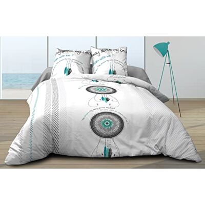 Le linge de Jules Påslakan 220x240 + 2 örngott ren bomull 57 trådar dröm turkos Le linge de Jules Påslakan 220x240 + 2 örngott ren bomull 57 trådar dröm turkos