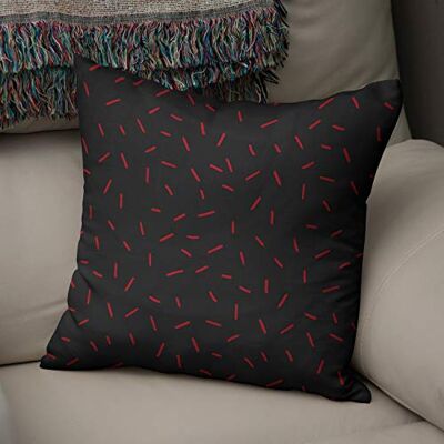 Bonamaison dekorativt kuddöverdrag röd svart prydnadskudde överdrag, heminredning örngott för vardagsrum, soffa, sovrum, storlek: 50 x 50 cm – designad och tillverkad i Turkiet Bonamaison dekorativt kuddöverdrag röd svart prydnadskudde överdrag, heminredning örngott för vardagsrum, soffa, sovrum, storlek: 50 x 50 cm – designad och tillverkad i Turkiet