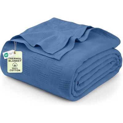 Utopia Bedding 100% bomullsfilt (queen size – 90 x 90 tum) 350 GSM lätt termisk filt, mjuk andningsbar filt för alla årstider (wedgewood) Utopia Bedding 100% bomullsfilt (queen size – 90 x 90 tum) 350 GSM lätt termisk filt, mjuk andningsbar filt för alla årstider (wedgewood)