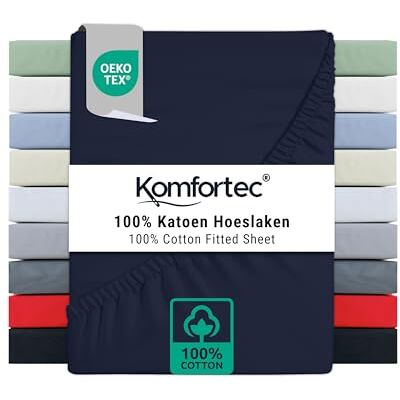Komfortec Jersey spännlakan 140 x 200 cm, 100% bomull, marinblå Komfortec Jersey spännlakan 140 x 200 cm, 100% bomull, marinblå