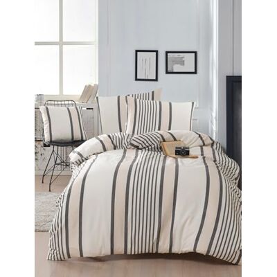Nuit Des Rêves Elegant Single Quilt Cover Set (135 x 200 cm), beige & svart, 70% bomull/30% polyester Kan tvättas i maskin, 120 trådantal: knapp & Envelope Closure Nuit Des Rêves Elegant Single Quilt Cover Set (135 x 200 cm), beige & svart, 70% bomull/30% polyester Kan tvättas i maskin, 120 trådantal: knapp & Envelope Closure