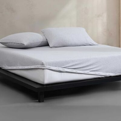 Calvin Queen Size Sheets Set, Crisp & Tailored Sheets with a Naturally Soft Cotton Blend Lightweight Feel Bed Sheets with Matching Pillowcases & Fitted Sheet (Modern Cotton Grey/Blue) Calvin Queen Size Sheets Set, Crisp & Tailored Sheets with a Naturally Soft Cotton Blend Lightweight Feel Bed Sheets with Matching Pillowcases & Fitted Sheet (Modern Cotton Grey/Blue)