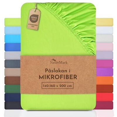 NATUREMARK Mikrofiber Sänglakan - Grönt Äpple - 140 x 200 - Sängkläder NATUREMARK Mikrofiber Sänglakan - Grönt Äpple - 140 x 200 - Sängkläder