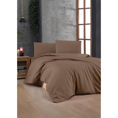 Nuit Des Rêves Premium Ranforce Single Quilt Cover Set, 100% bomull, brun, 135 x 200 cm täcke och 80 x 80 cm örngott mjukt, hållbart, perfekt för mysiga sovrum Nuit Des Rêves Premium Ranforce Single Quilt Cover Set, 100% bomull, brun, 135 x 200 cm täcke och 80 x 80 cm örngott mjukt, hållbart, perfekt för mysiga sovrum