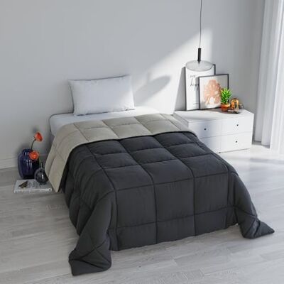 Italian Bed Linen Italiensk sängkläder ELEGANT vintertäcke, mörkgrå/ljusgrå, 170 x 260 cm Italian Bed Linen Italiensk sängkläder ELEGANT vintertäcke, mörkgrå/ljusgrå, 170 x 260 cm
