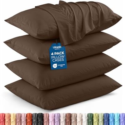 Utopia Bedding Queen örngott – 4-pack – kuvertstängning – mjukt borstat mikrofibertyg – krympnings- och blekningsbeständigt kuddöverdrag queen size 50 x 76 cm (drottning, brun) Utopia Bedding Queen örngott – 4-pack – kuvertstängning – mjukt borstat mikrofibertyg – krympnings- och blekningsbeständigt kuddöverdrag queen size 50 x 76 cm (drottning, brun)