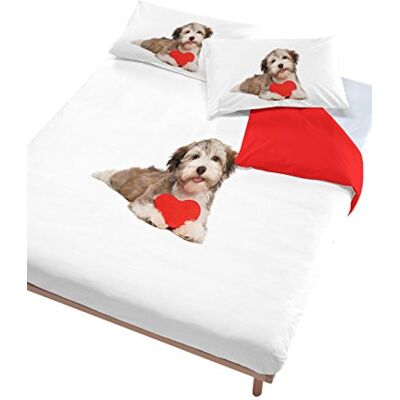 Italian Bed Linen Digital cp-dig-2p påslakan, 100% bomull, dubbelsäng 504 hund hjärta röd (250 x 200 cm 2/52 x 82 cm) brun Italian Bed Linen Digital cp-dig-2p påslakan, 100% bomull, dubbelsäng 504 hund hjärta röd (250 x 200 cm 2/52 x 82 cm) brun