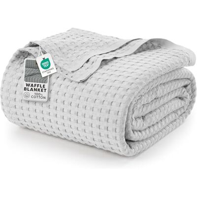 Utopia Bedding Utopia Sängkläder Bomullsvåffelfilt 300 GSM (Silver -228x228 cm ), mjukt, lätt, andningsbart täcke för alla årstider. Utopia Bedding Utopia Sängkläder Bomullsvåffelfilt 300 GSM (Silver -228x228 cm ), mjukt, lätt, andningsbart täcke för alla årstider.