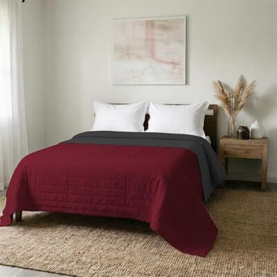 Italian Bed Linen MB HOME ITALY Elegant" sommartäcke, bordeaux/mörkgrå, 260 x 270 cm Italian Bed Linen MB HOME ITALY Elegant" sommartäcke, bordeaux/mörkgrå, 260 x 270 cm