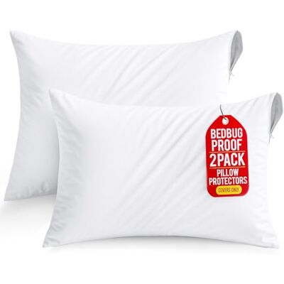 Utopia Bedding Waterproof Pillow Protectors Zippered Standard Size (2 Pack, White), Zippered Pillowcases, Bed Bug Proof Pillow Encasement Covers 20 x 26 Inches Utopia Bedding Waterproof Pillow Protectors Zippered Standard Size (2 Pack, White), Zippered Pillowcases, Bed Bug Proof Pillow Encasement Covers 20 x 26 Inches