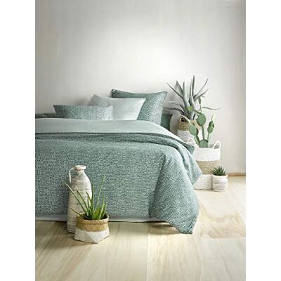 De Witte Lietaer Satin påslakan och örngott, bomull, grönt tryck, 240 x 220 cm/260 x 70 cm De Witte Lietaer Satin påslakan och örngott, bomull, grönt tryck, 240 x 220 cm/260 x 70 cm