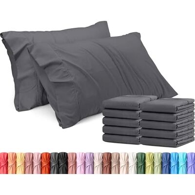 Utopia Bedding King örngott – paket med 12 – kuvertstängning – mjukt borstat mikrofibertyg – krympnings- och blekningsbeständigt kuddöverdrag king size 50 x 102 cm (kung, grå) Utopia Bedding King örngott – paket med 12 – kuvertstängning – mjukt borstat mikrofibertyg – krympnings- och blekningsbeständigt kuddöverdrag king size 50 x 102 cm (kung, grå)