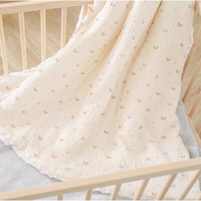 SUPERBE BEBE Oeko Tex bebis- och barnfilt i chiffong och mjuk minky 75 x 100 cm polyesterfyllning komfort och kvalitet babyvidd, pläd, syeste, dagis, present till flicka eller pojke SUPERBE BEBE Oeko Tex bebis- och barnfilt i chiffong och mjuk minky 75 x 100 cm polyesterfyllning komfort och kvalitet babyvidd, pläd, syeste, dagis, present till flicka eller pojke