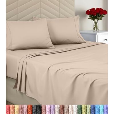 Utopia Bedding Utopia Sängkläder, komplett lakanset – borstad mikrofiber – mjuka lakan för full storlek säng – lyxiga lakan med dra-på-lakan, platt lakan och 2 örngott – djup ficka (beige) Utopia Bedding Utopia Sängkläder, komplett lakanset – borstad mikrofiber – mjuka lakan för full storlek säng – lyxiga lakan med dra-på-lakan, platt lakan och 2 örngott – djup ficka (beige)