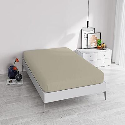 Italian Bed Linen Elegant underlakan med 35 cm hörn, taupe, single Italian Bed Linen Elegant underlakan med 35 cm hörn, taupe, single