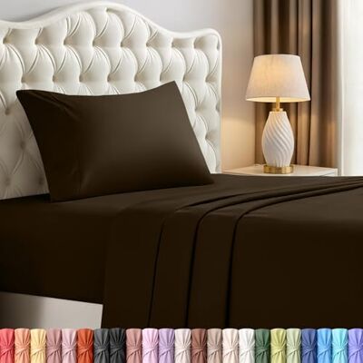 Utopia Bedding Twin Sänglakan Set – 3-delat sängkläder – borstad mikrofiber – krympnings- och blekningsbeständig – enkel skötsel (tvilling, brun) Utopia Bedding Twin Sänglakan Set – 3-delat sängkläder – borstad mikrofiber – krympnings- och blekningsbeständig – enkel skötsel (tvilling, brun)