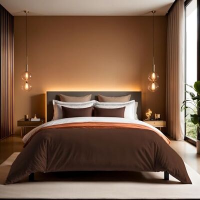 Nuit Des Rêves Premium Ranforce Single Quilt Cover, Mörkbrun, 135 x 200 cm 100% bomull, 155 trådantal: Knappstängning Maskintvättbart vid 30 °C, mjuk och hållbar Nuit Des Rêves Premium Ranforce Single Quilt Cover, Mörkbrun, 135 x 200 cm 100% bomull, 155 trådantal: Knappstängning Maskintvättbart vid 30 °C, mjuk och hållbar