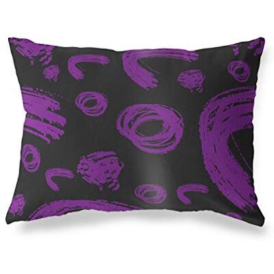 Bonamaison dekorativt kuddöverdrag, lila svart prydnadskuddöverdrag, heminredning örngott för vardagsrum, soffa, sovrum, storlek: 45 x 60 cm Designad och tillverkad i Turkiet Bonamaison dekorativt kuddöverdrag, lila svart prydnadskuddöverdrag, heminredning örngott för vardagsrum, soffa, sovrum, storlek: 45 x 60 cm Designad och tillverkad i Turkiet