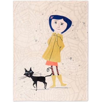 Franco Collectibles Coraline Movie Bedding Super Soft Cozy Plush Throw, 46 in x 60 in, (Officially Licensed Product) Franco Collectibles Coraline Movie Bedding Super Soft Cozy Plush Throw, 46 in x 60 in, (Officially Licensed Product)