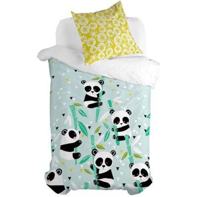 happyfriday Moshi Moshi Panda Garden Blue påslakanset 80-säng 2 delar happyfriday Moshi Moshi Panda Garden Blue påslakanset 80-säng 2 delar