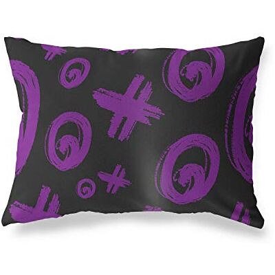 Bonamaison dekorativt kuddöverdrag, lila svart prydnadskuddöverdrag, heminredning örngott för vardagsrum, soffa, sovrum, storlek: 45 x 60 cm Designad och tillverkad i Turkiet Bonamaison dekorativt kuddöverdrag, lila svart prydnadskuddöverdrag, heminredning örngott för vardagsrum, soffa, sovrum, storlek: 45 x 60 cm Designad och tillverkad i Turkiet