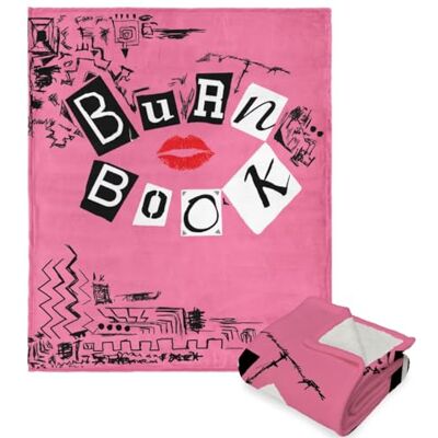 Northwest Mean Girls silke touch sherpa filt, 127 cm x 152 cm, bränd bok Northwest Mean Girls silke touch sherpa filt, 127 cm x 152 cm, bränd bok