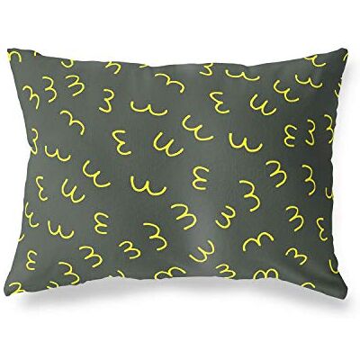 Bonamaison dekorativt kuddöverdrag neon gul & rök, prydnadskuddöverdrag, heminredning örngott för vardagsrum, soffa, sovrum, storlek: 35 x 50 cm designad och tillverkad i Turkiet Bonamaison dekorativt kuddöverdrag neon gul & rök, prydnadskuddöverdrag, heminredning örngott för vardagsrum, soffa, sovrum, storlek: 35 x 50 cm designad och tillverkad i Turkiet