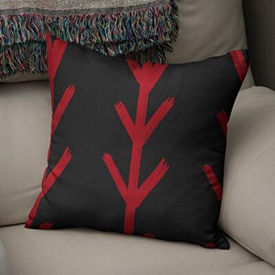 Bonamaison dekorativt kuddöverdrag röd svart prydnadskudde överdrag, heminredning örngott för vardagsrum, soffa, sovrum, storlek: 50 x 50 cm – designad och tillverkad i Turkiet Bonamaison dekorativt kuddöverdrag röd svart prydnadskudde överdrag, heminredning örngott för vardagsrum, soffa, sovrum, storlek: 50 x 50 cm – designad och tillverkad i Turkiet