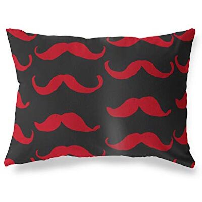 Bonamaison dekorativt kuddöverdrag, röd svart prydnadskuddöverdrag, heminredning örngott för vardagsrum, soffa, sovrum, storlek: 45 x 60 cm – designad och tillverkad i Turkiet Bonamaison dekorativt kuddöverdrag, röd svart prydnadskuddöverdrag, heminredning örngott för vardagsrum, soffa, sovrum, storlek: 45 x 60 cm – designad och tillverkad i Turkiet