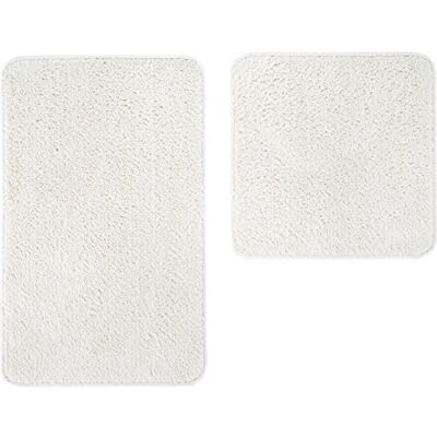 andiamo Tvättbar mikrofiber badmatta, badmatta Oeko-Tex 100 badrumsmatta fyrkantig, grädde – vit, polyester, 50 x 80 cm + 50 x 50 cm andiamo Tvättbar mikrofiber badmatta, badmatta Oeko-Tex 100 badrumsmatta fyrkantig, grädde – vit, polyester, 50 x 80 cm + 50 x 50 cm