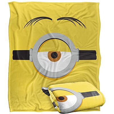 LOGOVISION MINIONS filt, 152 x 127 cm, Stuart ansikte silkeslen känsla supermjuk överkastfilt LOGOVISION MINIONS filt, 152 x 127 cm, Stuart ansikte silkeslen känsla supermjuk överkastfilt