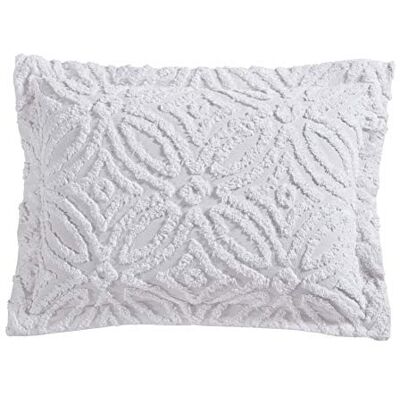 Beatrice Home Fashions Beatrice hem mode vigselring Chenille standard kudde örngott, vit Beatrice Home Fashions Beatrice hem mode vigselring Chenille standard kudde örngott, vit