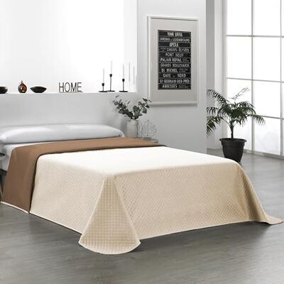 Martina Home Vändbart bouti-överkast, 100% polyester, beige brun, säng 90 Martina Home Vändbart bouti-överkast, 100% polyester, beige brun, säng 90