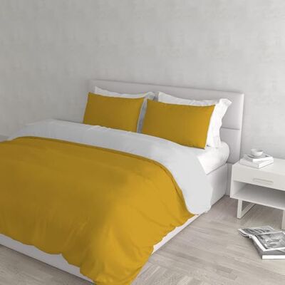 Italian Bed Linen Parure Dammskydd Naturlig färg, Senap/Ljusgrå, Dubbel Italian Bed Linen Parure Dammskydd Naturlig färg, Senap/Ljusgrå, Dubbel