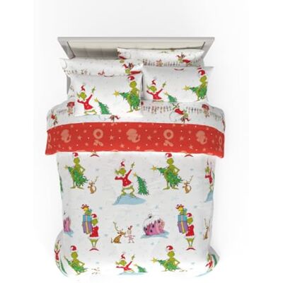 Franco Grinch by Dr. Seuss Holiday & Christmas Bedding Super Soft Comforter and Sheet Set with Sham, 7 Piece Queen Size (Official Dr. Seuss Product) Franco Grinch by Dr. Seuss Holiday & Christmas Bedding Super Soft Comforter and Sheet Set with Sham, 7 Piece Queen Size (Official Dr. Seuss Product)