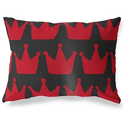 Bonamaison dekorativt kuddöverdrag, röd svart prydnadskuddöverdrag, heminredning örngott för vardagsrum, soffa, sovrum, storlek: 45 x 60 cm – designad och tillverkad i Turkiet Bonamaison dekorativt kuddöverdrag, röd svart prydnadskuddöverdrag, heminredning örngott för vardagsrum, soffa, sovrum, storlek: 45 x 60 cm – designad och tillverkad i Turkiet