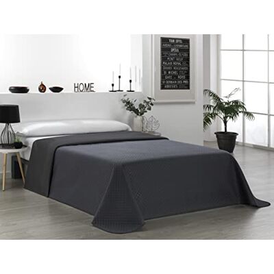 Martina Home Vändbart bouto-överkast, 100% polyester, antracit svart, säng 90 Martina Home Vändbart bouto-överkast, 100% polyester, antracit svart, säng 90