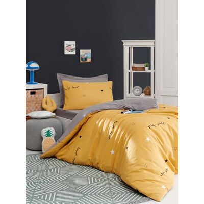Nuit Des Rêves Single Quilt Cover Set (135 x 200 cm), gul, 65% bomull/35% polyester Kan tvättas i maskin, 120 trådantal: knapp & Envelope Closure Mysig & snygg sängkläder Nuit Des Rêves Single Quilt Cover Set (135 x 200 cm), gul, 65% bomull/35% polyester Kan tvättas i maskin, 120 trådantal: knapp & Envelope Closure Mysig & snygg sängkläder