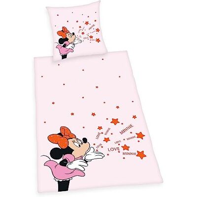 Herding påslakanset, Disney's Mimmi Mouse, örngott 80 x 80 cm med knappar och vändbart motiv, påslakan 135 x 200 cm, med knappstängning, 100% bomull/linne Herding påslakanset, Disney's Mimmi Mouse, örngott 80 x 80 cm med knappar och vändbart motiv, påslakan 135 x 200 cm, med knappstängning, 100% bomull/linne